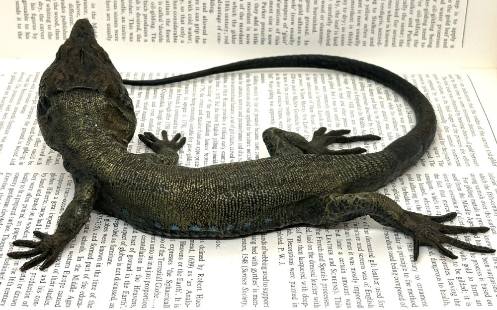 Large Franz Xaver Bergmann Cold Painted Bronze Lizard View II