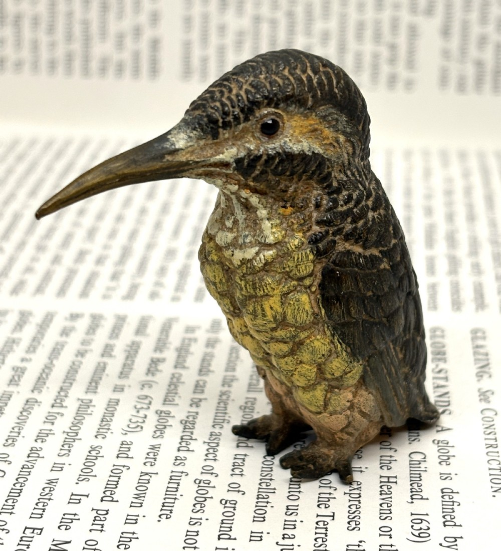 Franz Xaver Bergmann Cold Painted Bronze Kingfisher View II