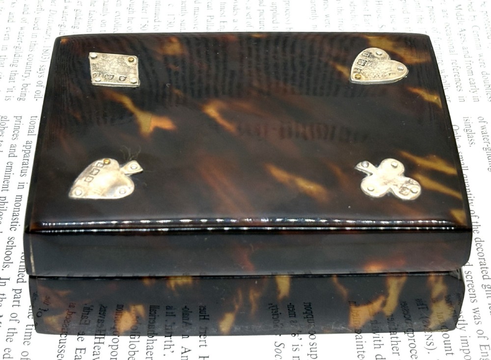 Tortoiseshell & Silver Mounted Games Box