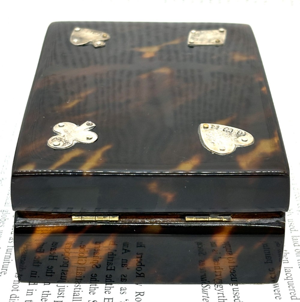 Tortoiseshell & Silver Mounted Games Box View V