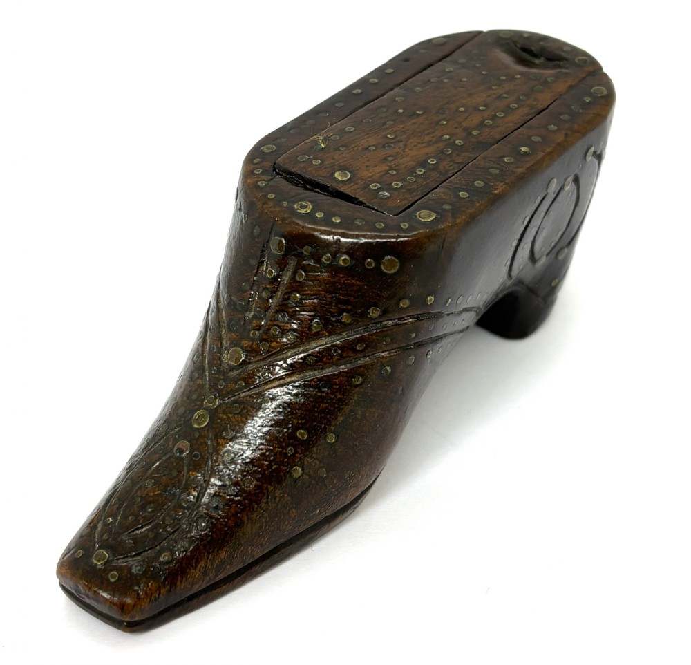 Victorian Treen Shoe Snuff Box