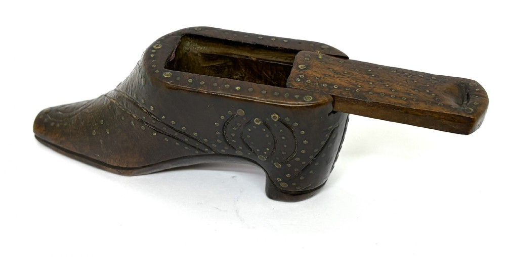 Victorian Treen Shoe Snuff Box View IV