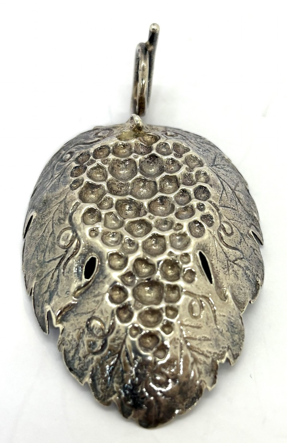 Georgian Silver Vine Leaf Caddy Spoon View III