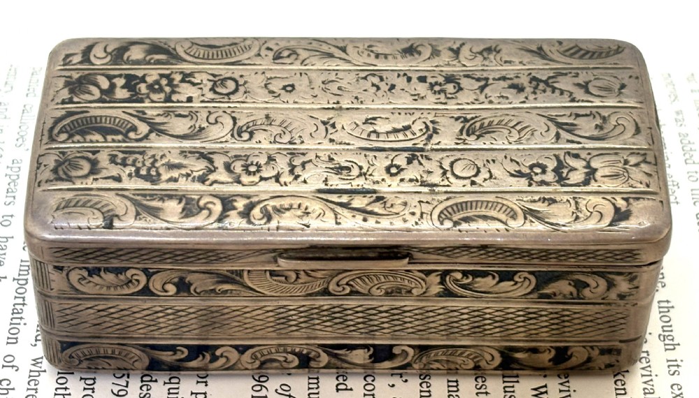 19thC Russian Silver & Niello Table Snuff Box View II