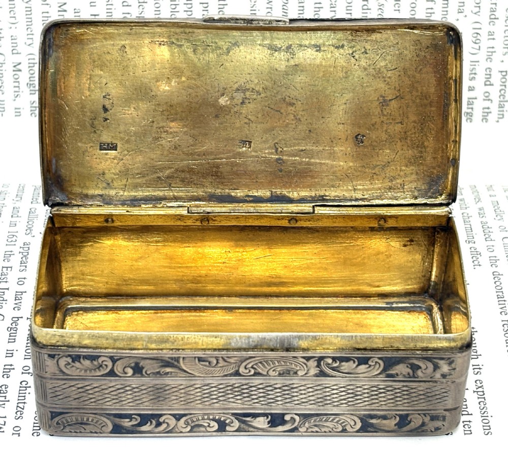 19thC Russian Silver & Niello Table Snuff Box View III