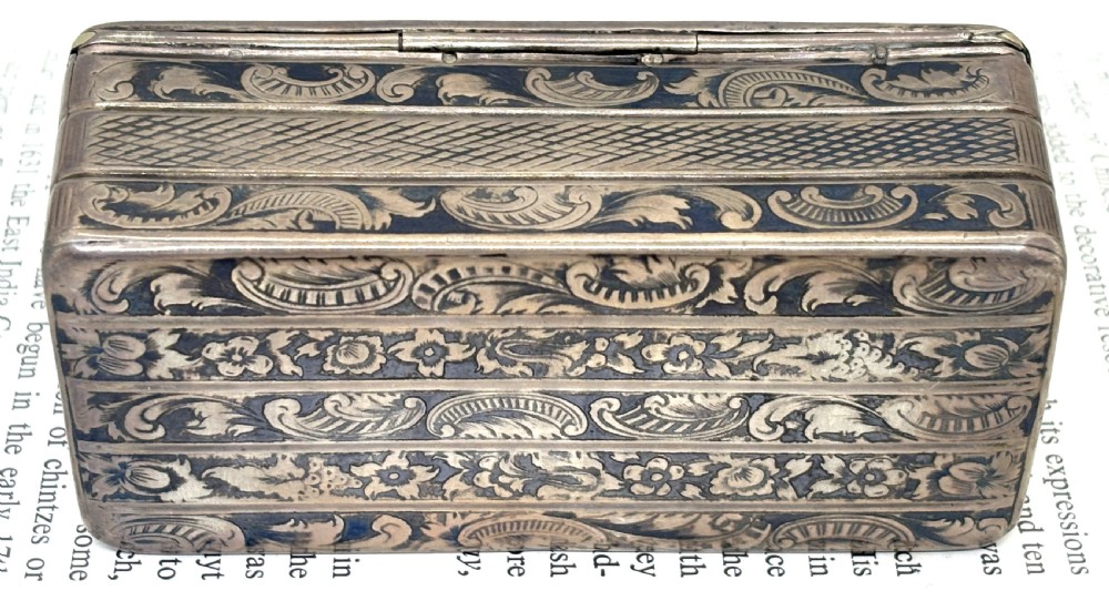 19thC Russian Silver & Niello Table Snuff Box View V