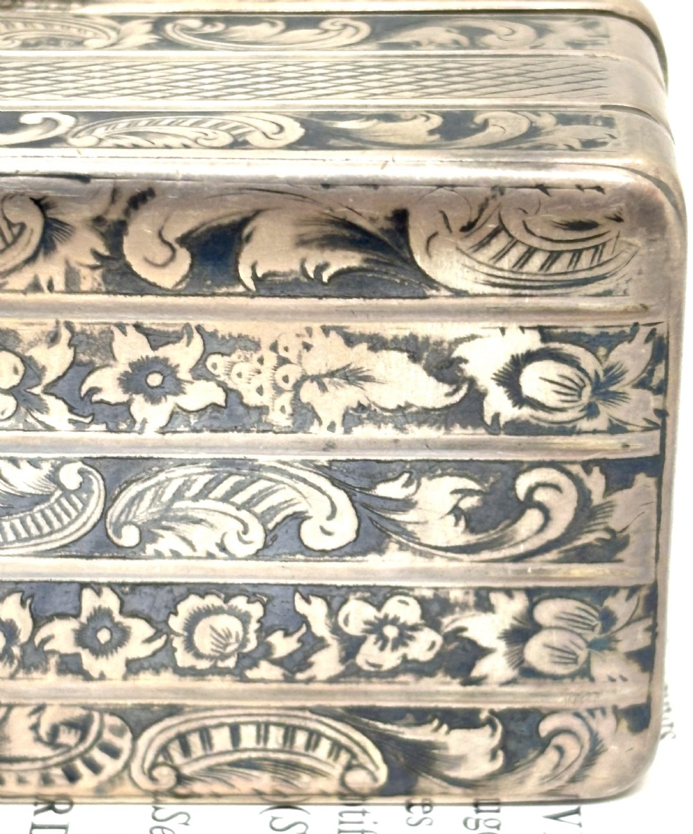 19thC Russian Silver & Niello Table Snuff Box View VII