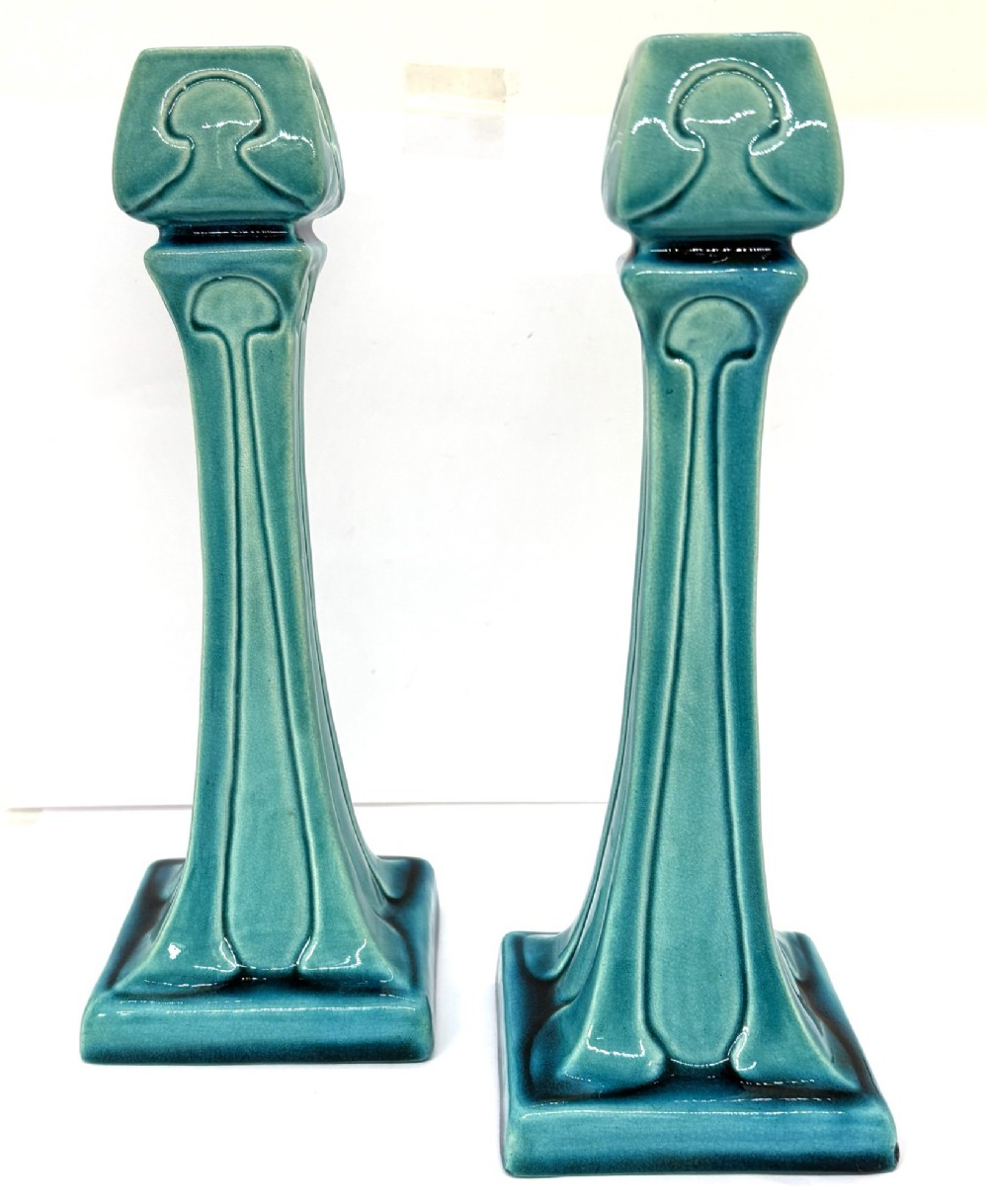 Burmantoft's Pottery Art Nouveau Candlesticks