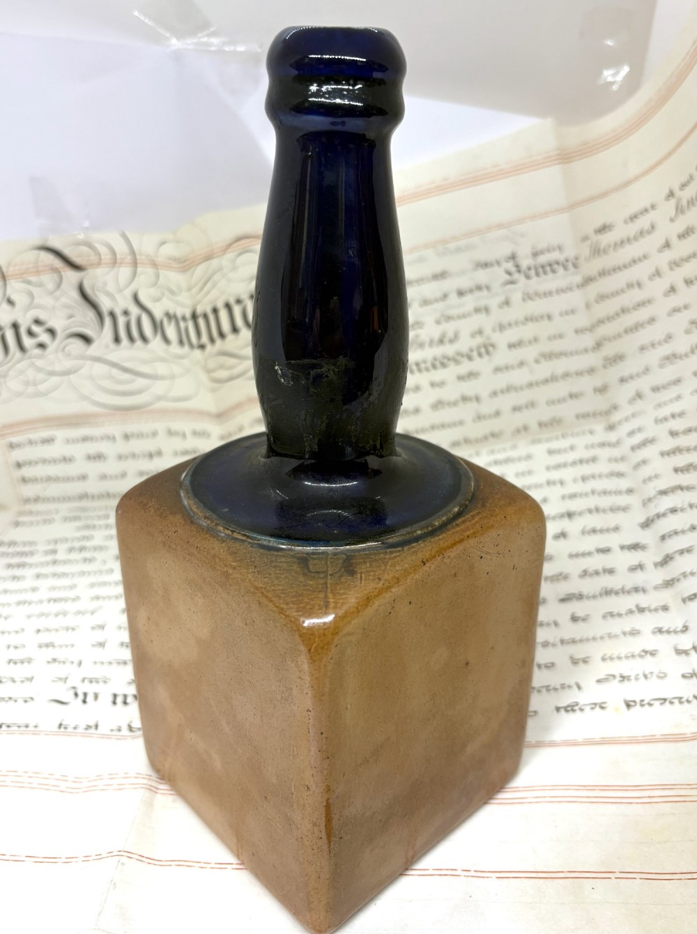 Royal Doulton Stoneware Square Bottle Vase