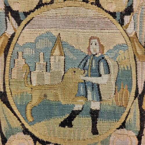 A 17TH CENTURY TAPESTRY CUSHION COVER - ADDITIONAL PHOTO 5