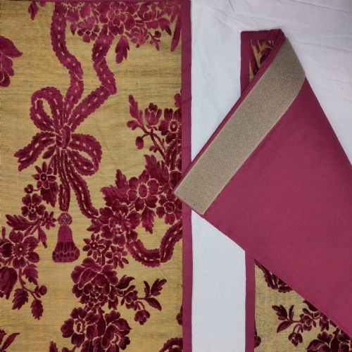 A PAIR OF PILASTER HANGINGS OF 18TH CENTURY CISEL SILK VELVET - ADDITIONAL PHOTO 4