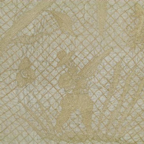 AN EMBROIDERED LINEN COVERLET - ADDITIONAL PHOTO 2