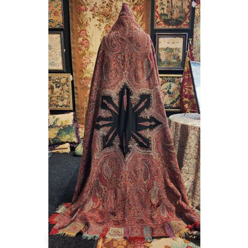 A 19TH CENTURY EMBROIDERED KASHMIRI SQUARE SHAWL OR 'AMLI RUMAL'
