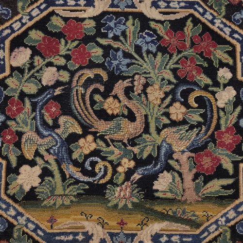 AN 18TH CENTURY FRENCH NEEDLEWORK CHAIR SEAT COVER - ADDITIONAL PHOTO 1