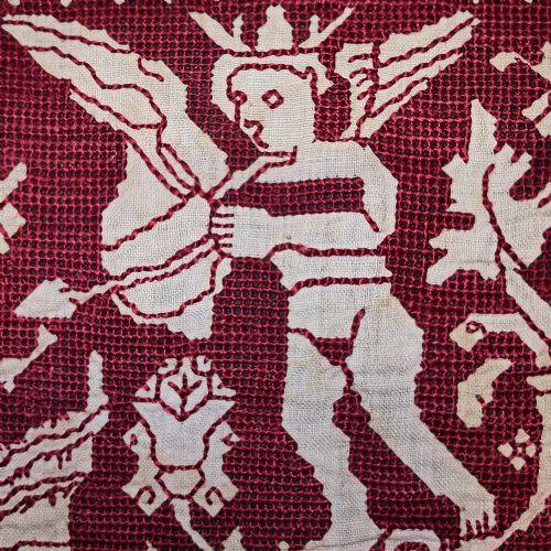 A 17TH CENTURY ITALIAN EMBROIDERED BORDER - ADDITIONAL PHOTO 3