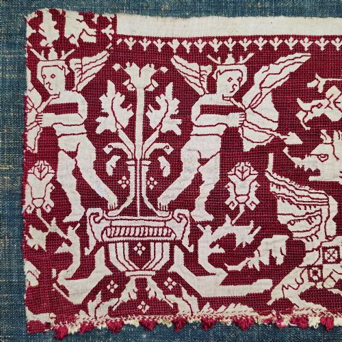 A 17TH CENTURY ITALIAN EMBROIDERED BORDER - ADDITIONAL PHOTO 4