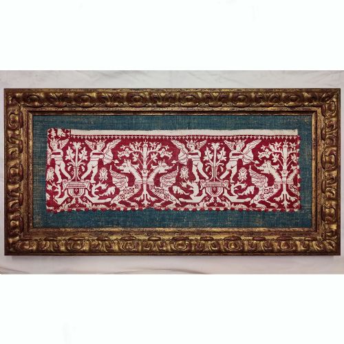 A 17TH CENTURY ITALIAN EMBROIDERED BORDER