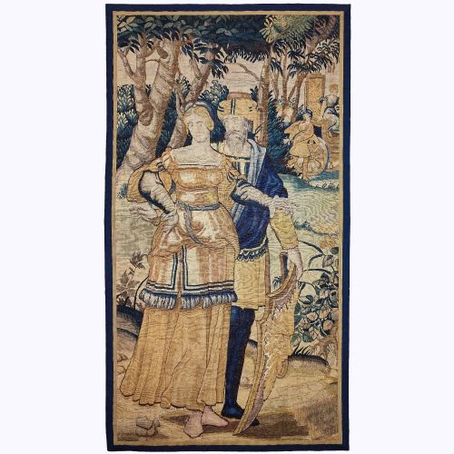 A 16TH CENTURY FLEMISH TAPESTRY PANEL