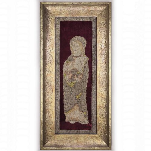 An Embroidered Figure from an Orphrey Panel