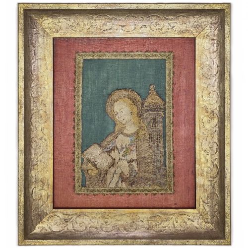 An Embroidered Figure from an Orphrey Panel
