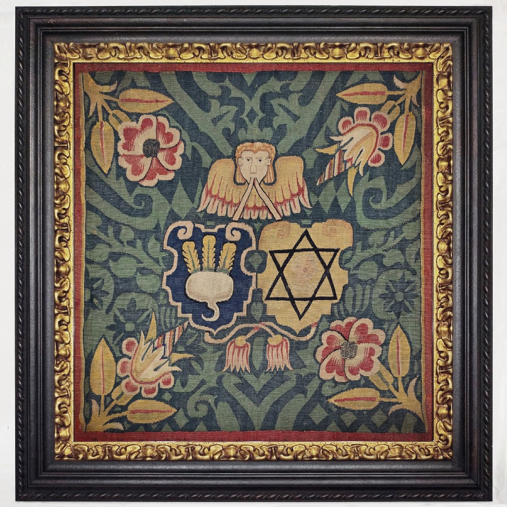 A 16th century German armorial tapestry cushion cover