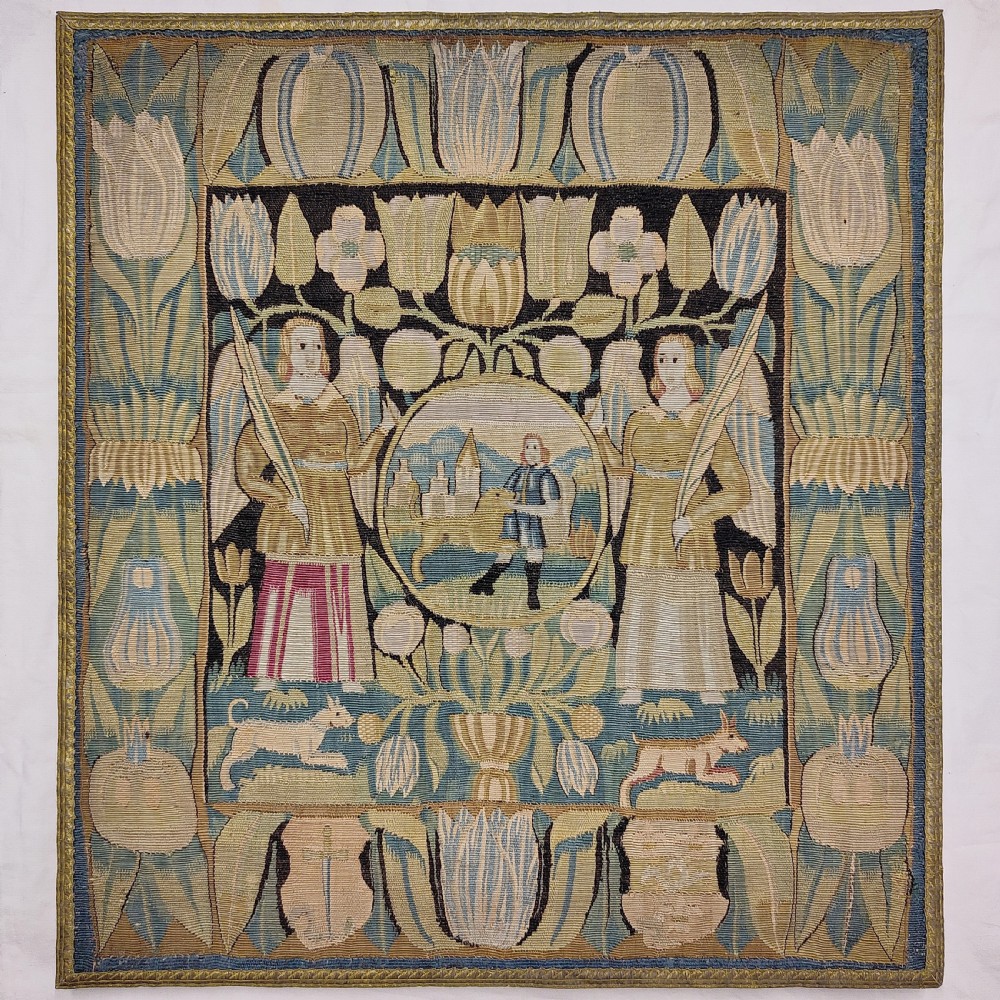 A 17th century tapestry cushion cover
