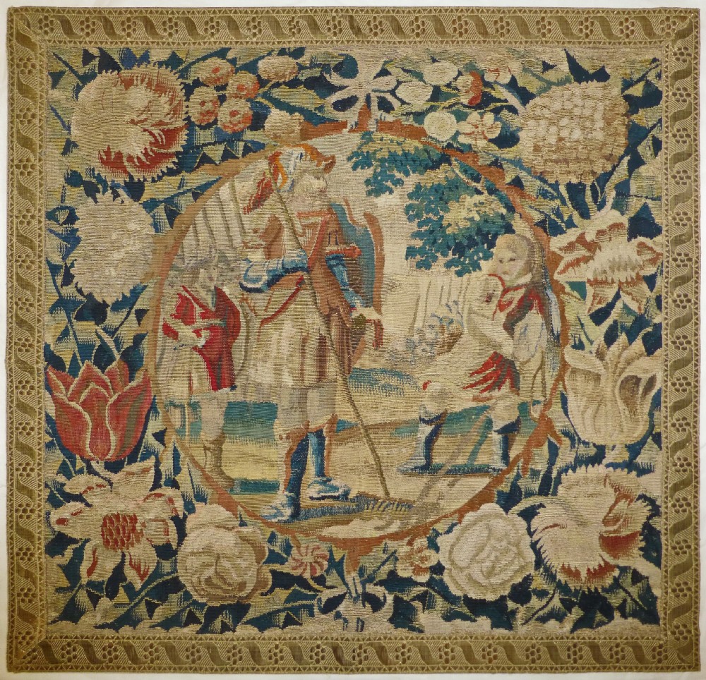 
A 17th century tapestry cushion cover
