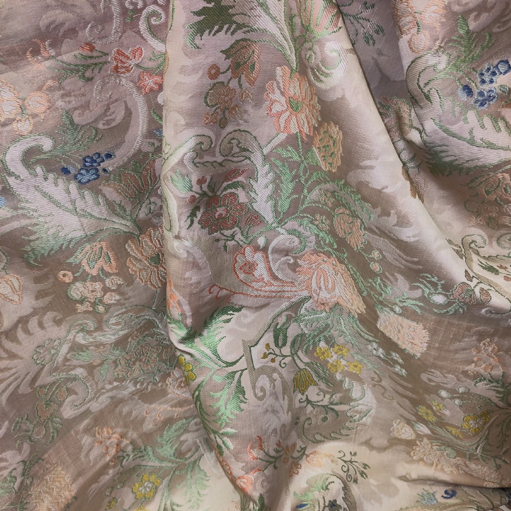 Two lengths of 18th century Bizarre silk lampas