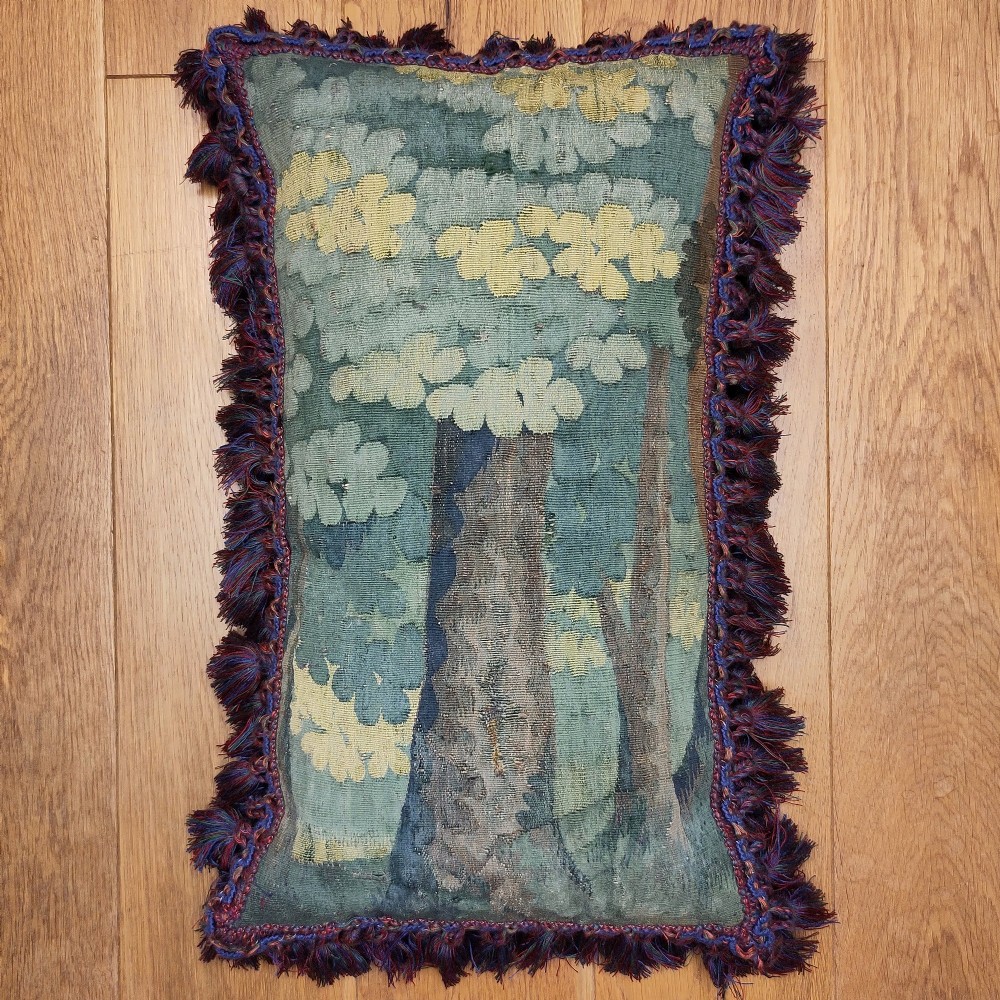 A cushion of 17th century Flemish tapestry