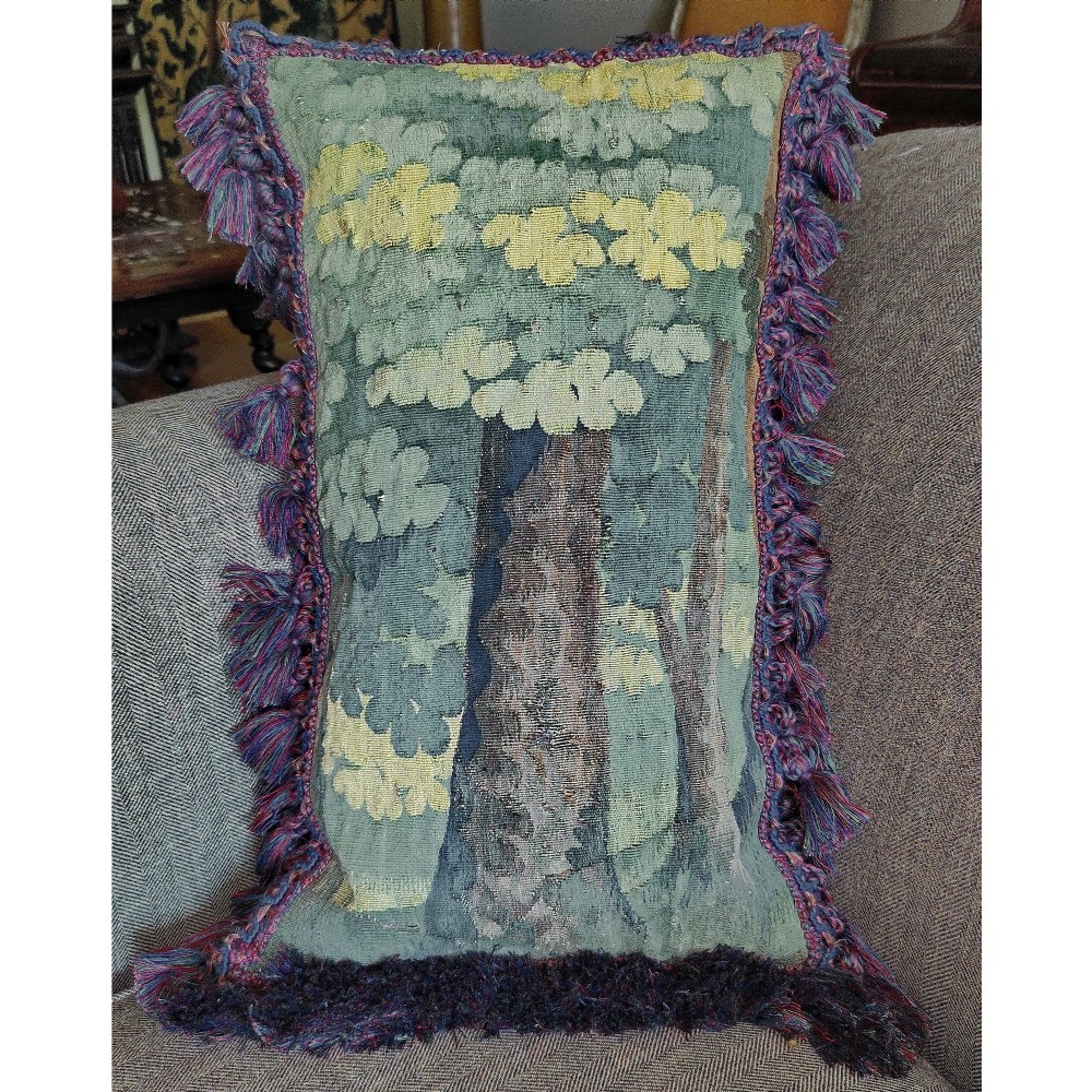 A cushion of 17th century Flemish tapestry View II