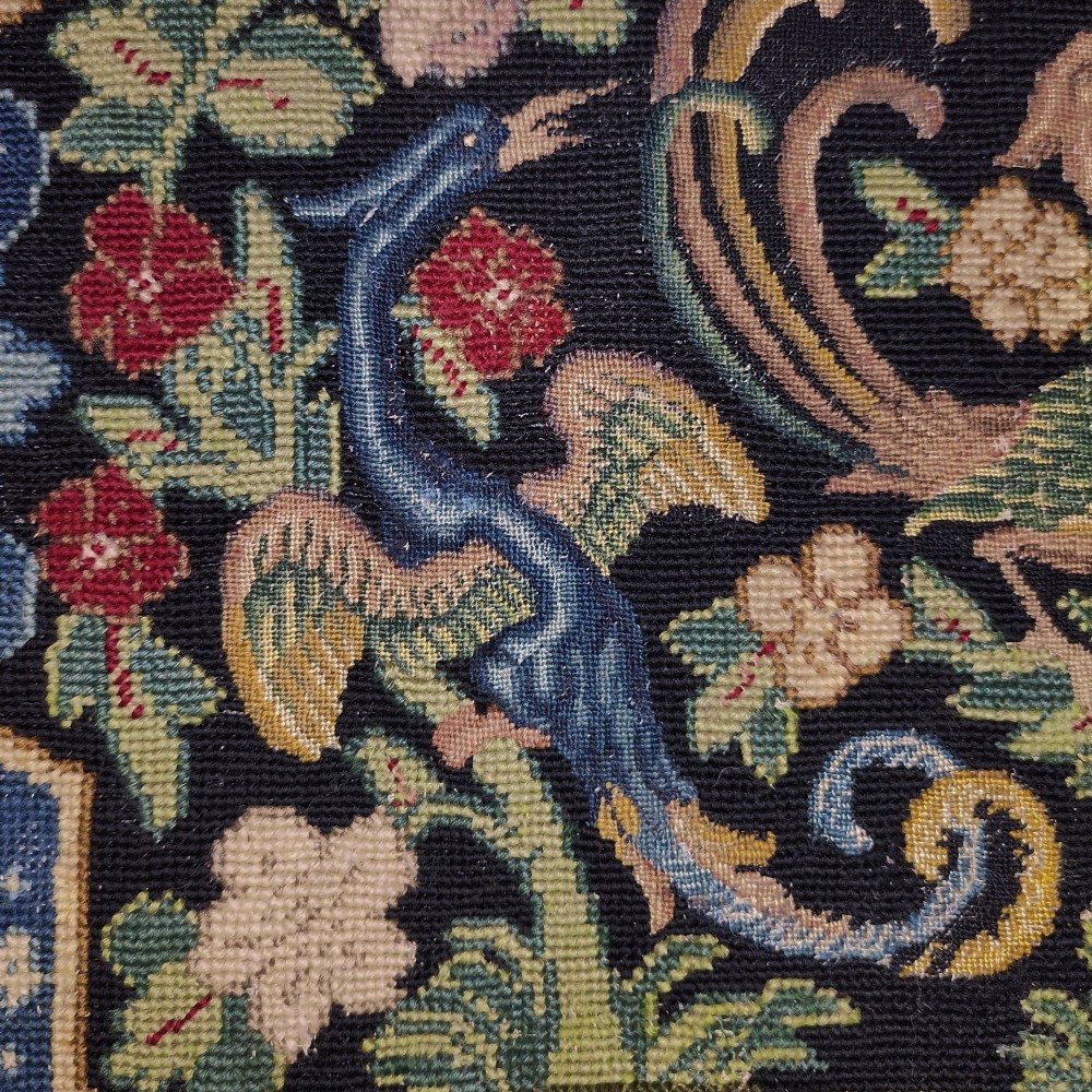 An 18th century French needlework chair seat cover View III
