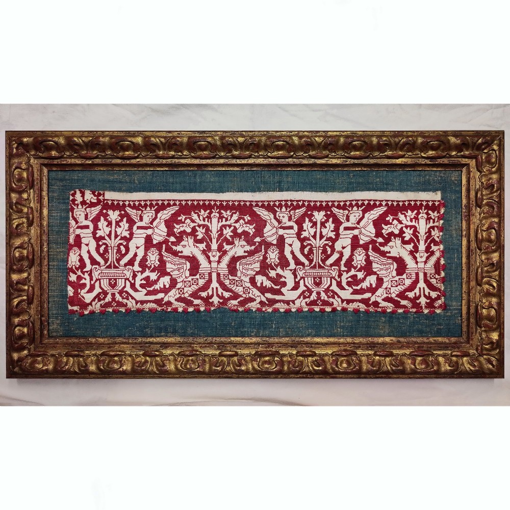A 17th century Italian embroidered border