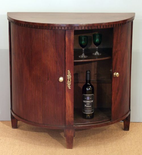 C18 Dutch Mahogany Demi Lune Side Cabinet