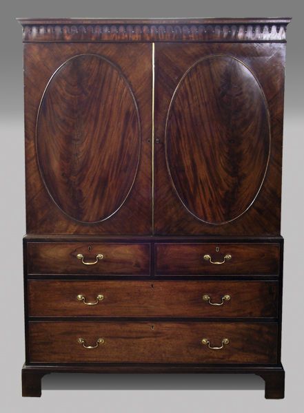 Nineteenth Century Mahogany Linen Press