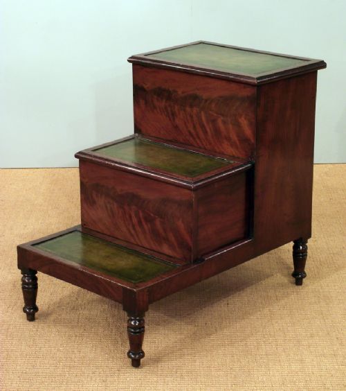 Georgian Mahogany Library Steps
