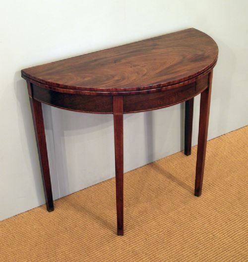 Georgian Demi Lune Mahogany Tea Table