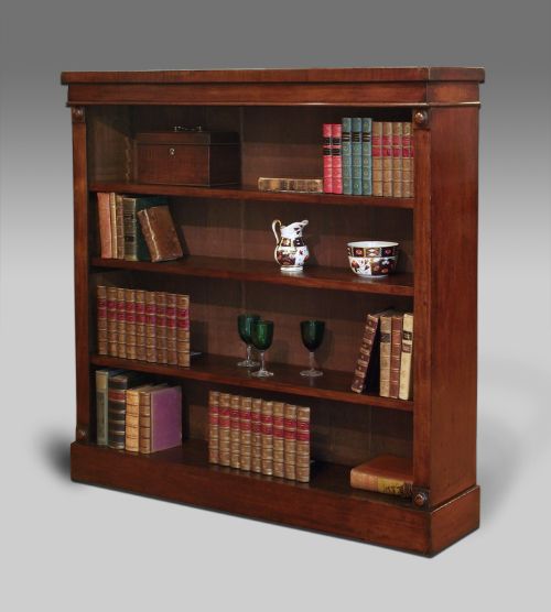 19th Century Mahogany Dwarf Open Front Bookcase