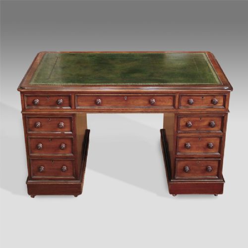 19th Century Mahogany Pedestal Desk