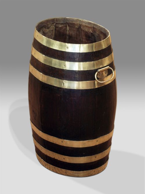 Nineteenth Century Brass Bound Coopered Oak Stick Stand