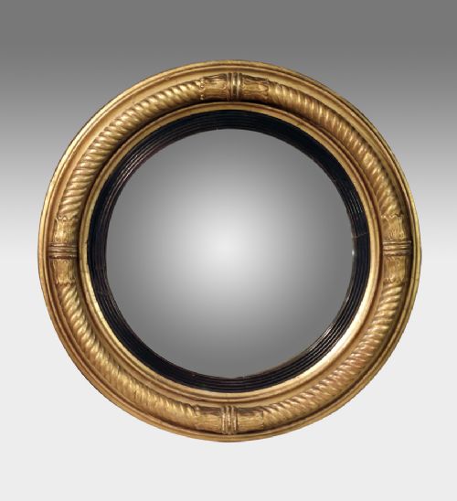 Nineteenth Century Gilt Convex Mirror