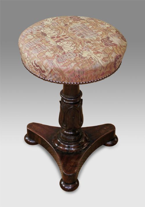 William IV Rosewood Piano Stool