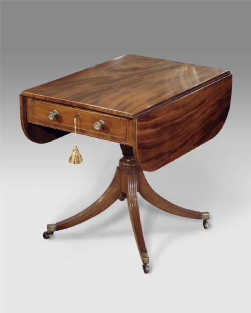 Regency Mahogany Pedestal Pembroke Table