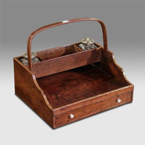 George III Rosewood Desk Tray / Inkwell