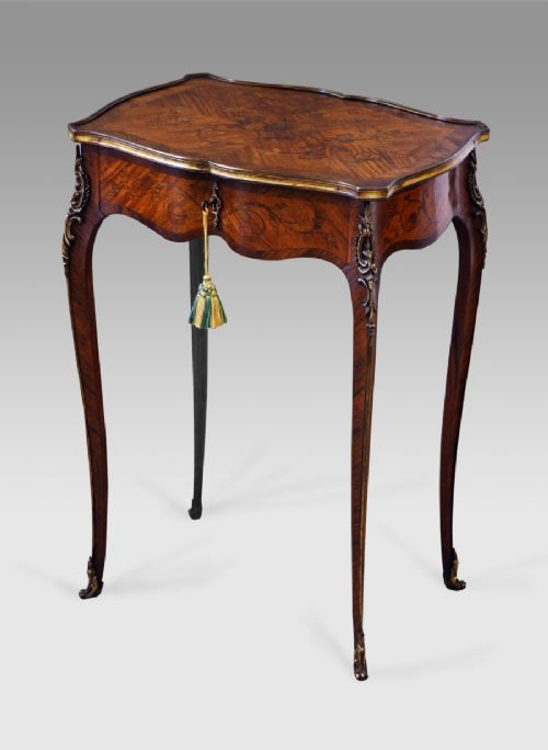 Late C19 French Kingwood and Rosewood Marquetry Occasional Table