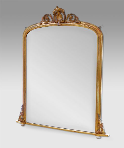 Large C19 Gilt Overmantel Mirror