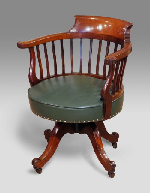 Antique Mahogany Captains Office Chair