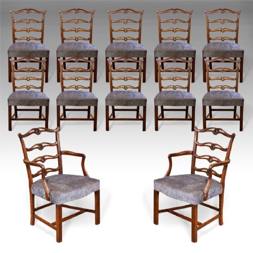 Set of 12 Antique Dining Chairs