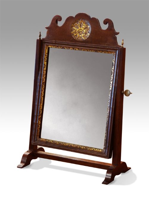 Sweet Little Georgian Mahogany Swing Mirror