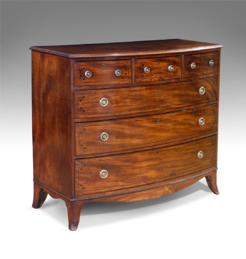 Large Regency Mahogany Bowfront Chest of Drawers