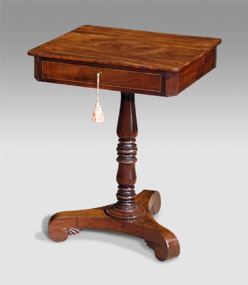 William IV Mahogany Pedestal Lamp Table